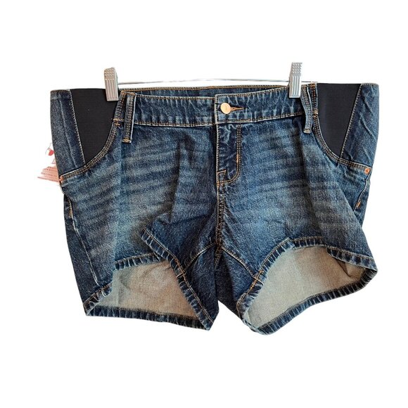 Isabel Maternity Women's Medium Wash Denim Maternity Shorts Size 6 NWT‎ - Picture 1 of 4